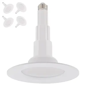 Just Screw Me In 6in LED Recessed Retrofit Light for E26 with Telescoping Neck (Pack of 4)