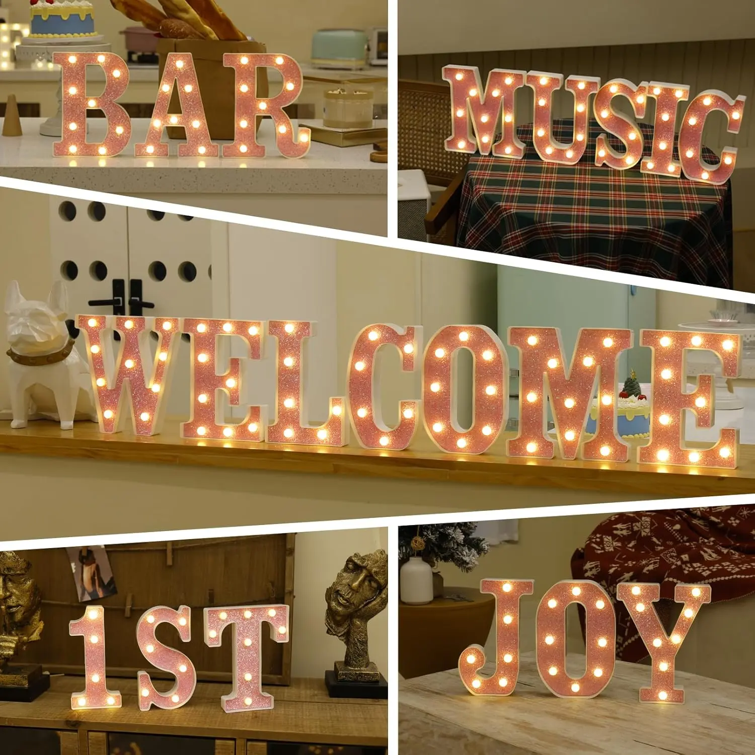 LED Letter Lights Pink Glitter Marquee Letters Light Up Alphabet Letters Sign Battery Powered for Home Party Decoration Night Bar Wedding Birthday Christmas Lamp Girls Gift - Letter A LED Letter Lights Pink Glitter Marquee Letters Light Up Alphabet Letters Sign Battery Powered for Home Party Decoration Night Bar Wedding Birthday Christmas Lamp Girls Gift - Letter A
