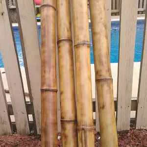 Bamboo Poles Flame Cured Set of 4(3" Diam) Available in 4 and 6 ft lengths