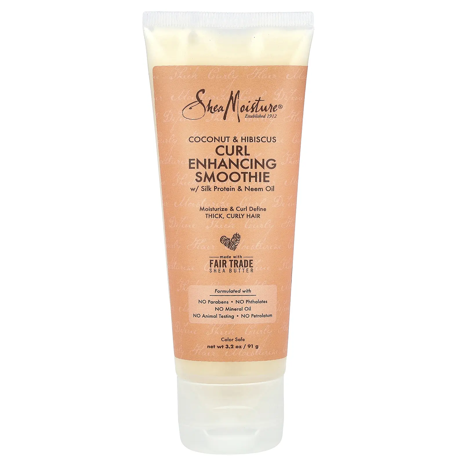 SheaMoisture Curl Enhancing Smoothie with Silk Protein & Neem Oil, Coconut & Hibiscus, 3.2 oz (91 g)