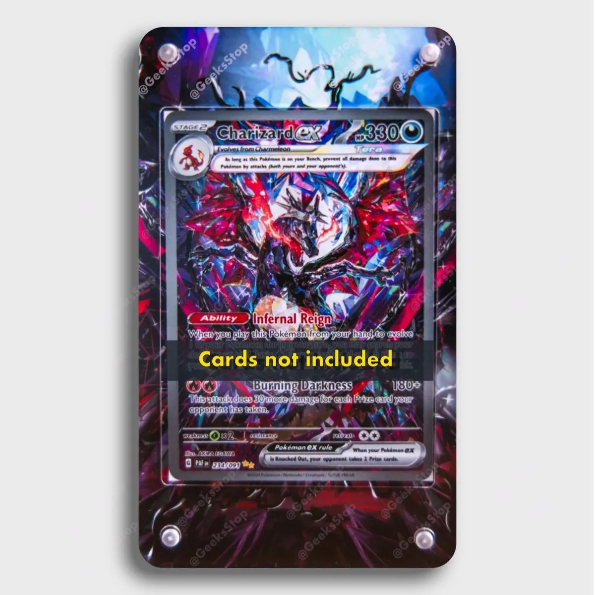 Charizard ex Shiny Extended Art Custom Acrylic Card Holder Display Case