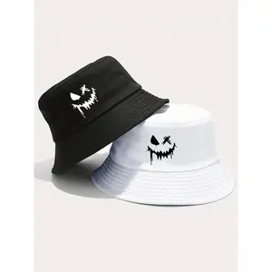 2026 Unisex Smile Face Print Bucket Hat, Casual Breathable Foldable Fisherman Cap for Men & Women, Perfect for Outdoor Sports, Travel & Spring/Summer Sunshade Travel Bucket Cap