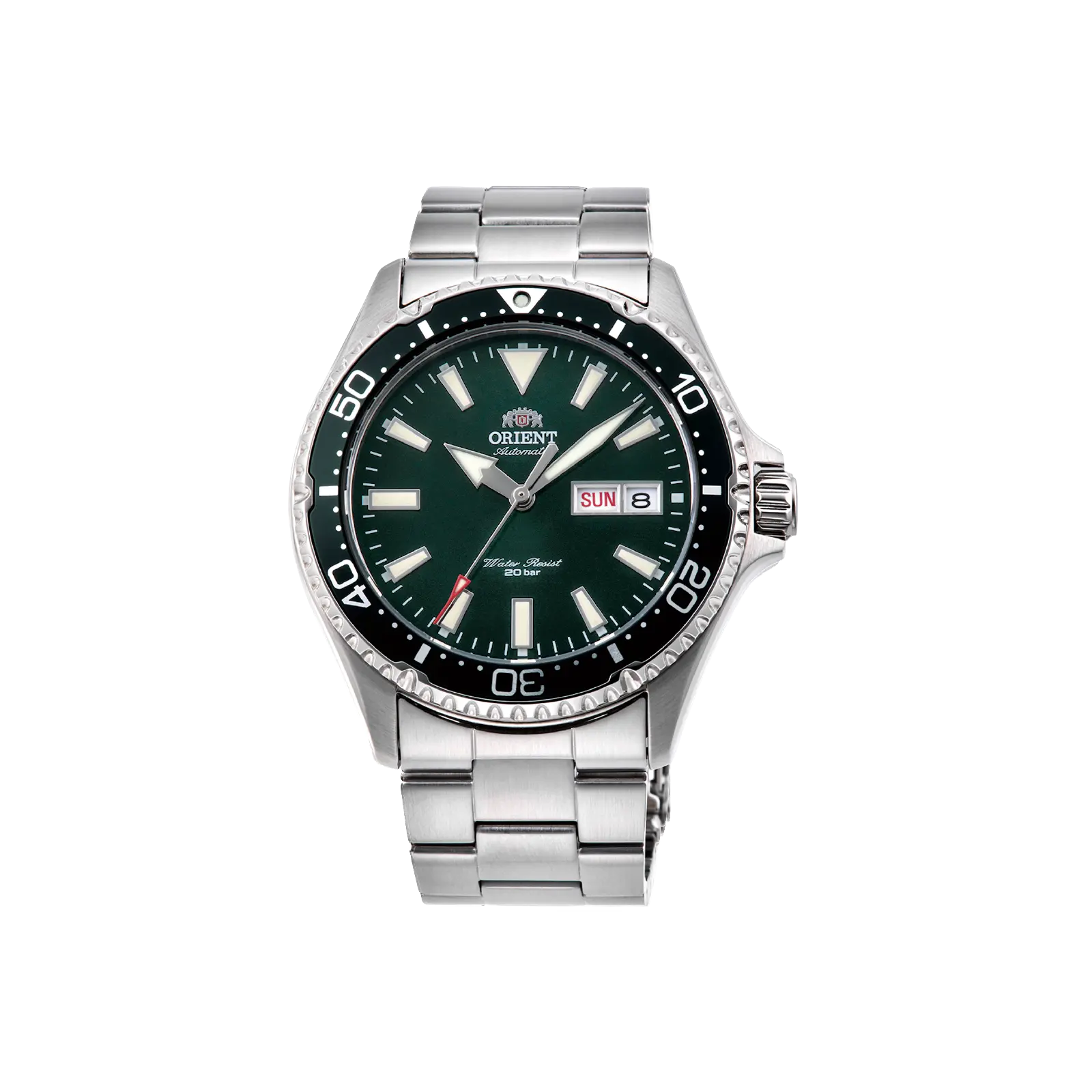 Orient Kamasu Automatic Diver Watch for Men - Stainless Steel, Sapphire Crystal, Luminous Dial & Date, 200m Waterproof Analog Wristwatch, RA-AA0004E39B