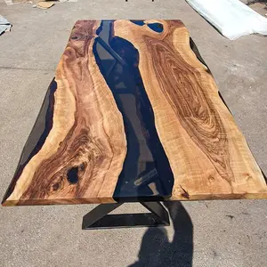 [OST105] Olive Wood Epoxy Table custom epoxy river slab table, Executive Desk, Custom Large Epoxy River Table, Solid Wood Slabs Table, Large Computer Office Desk Workstation, Business Furniture for Home Office (ERT24010)
