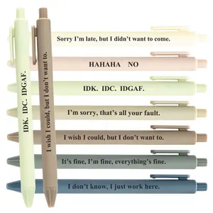 Funny Adult plastic pens set-7pcs retractable ballpoint pens with funny words, black ink, Premium Days of The Week Swear Cuss Word Pens for Office Gifts, Novelty Pens for Corworkers, Thanksgiving gift / Christmas gift, Ballpen Set