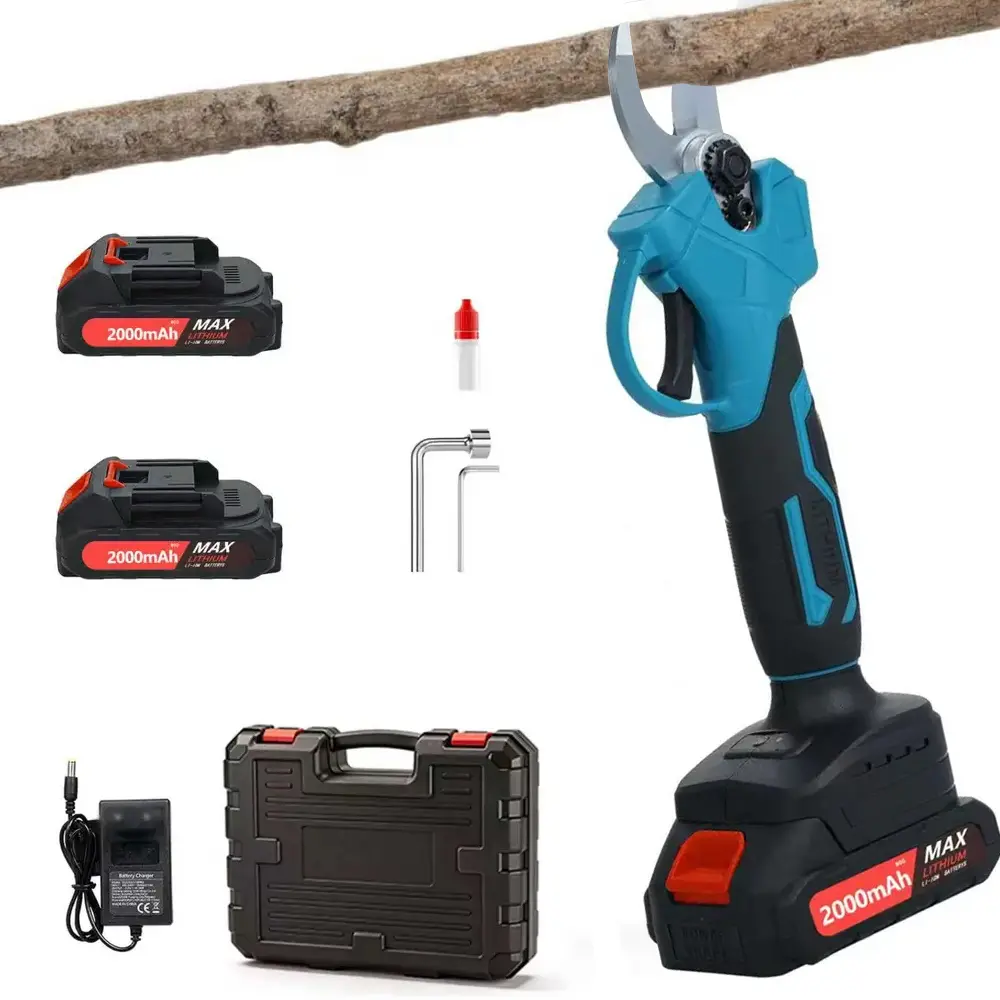 Cordless Electric Pruning Shears, Battery Powered Garden Clippers for Tree Branches, Shrub & Orchard Trimming,  Easy Cut Tool for Landscaping, Handheld Power Pruner for Gardeners