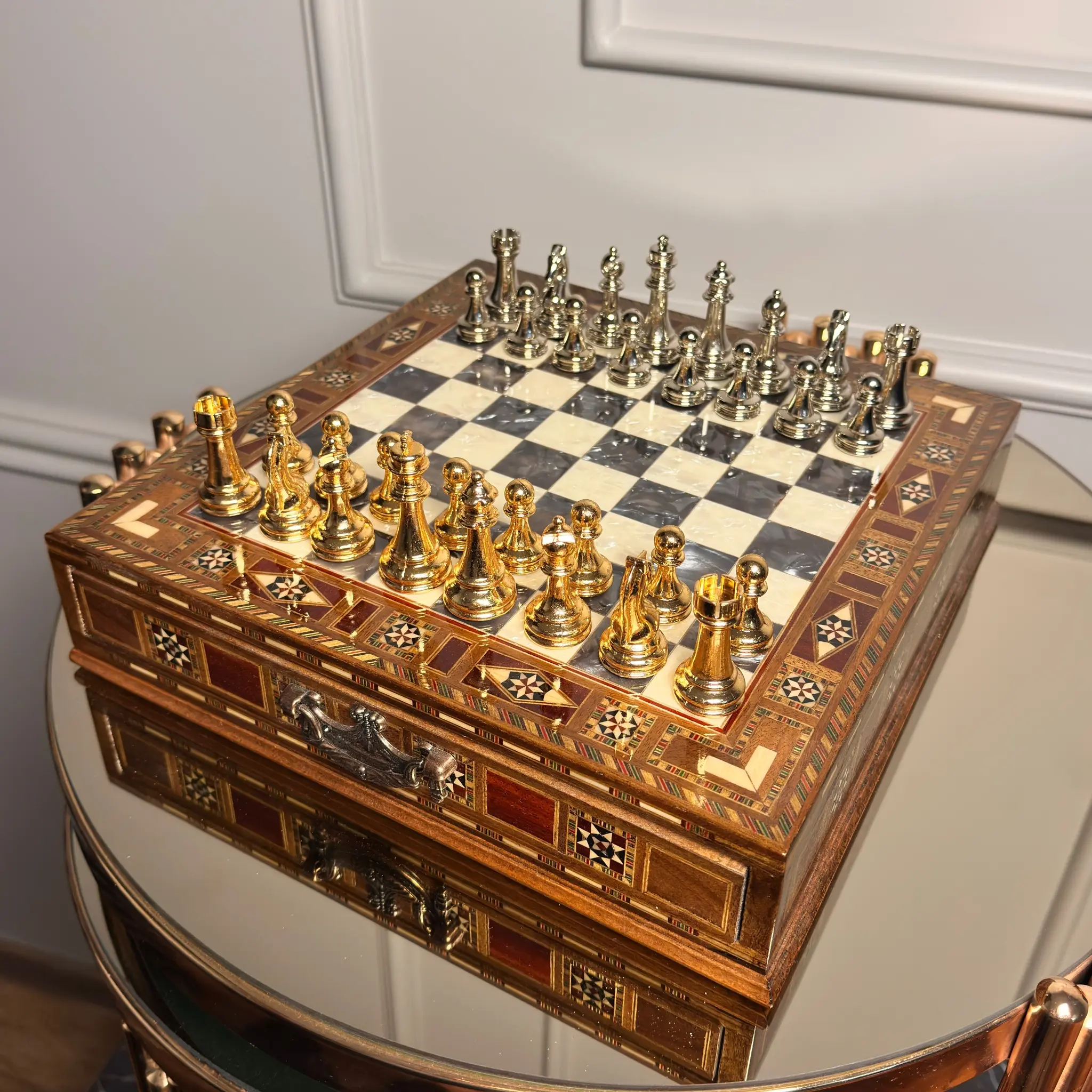 Birthday Gift for Son Custom Chess Set, Handmade Wooden Chess Board Decorative Set, Chess Board Gift for Him Graduation, Gift for Her