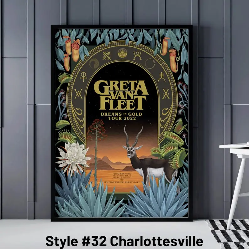 Greta Van Fleet Starcatcher Poster, Greta Van Fleet Dreams in Gold Tour Posters, Greta Van Fleet Milwaukee Gig Poster