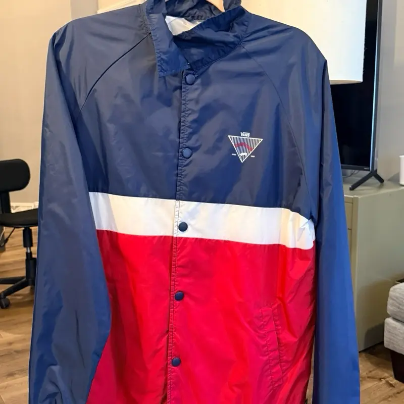 Chaqueta vans de segunda mano , corta viento color block