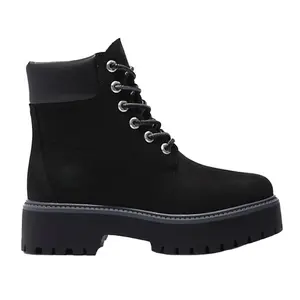 Women's Timberland Stone Street 6in WP Black Nubuck Platform Boot (TB1A5RH5 015)