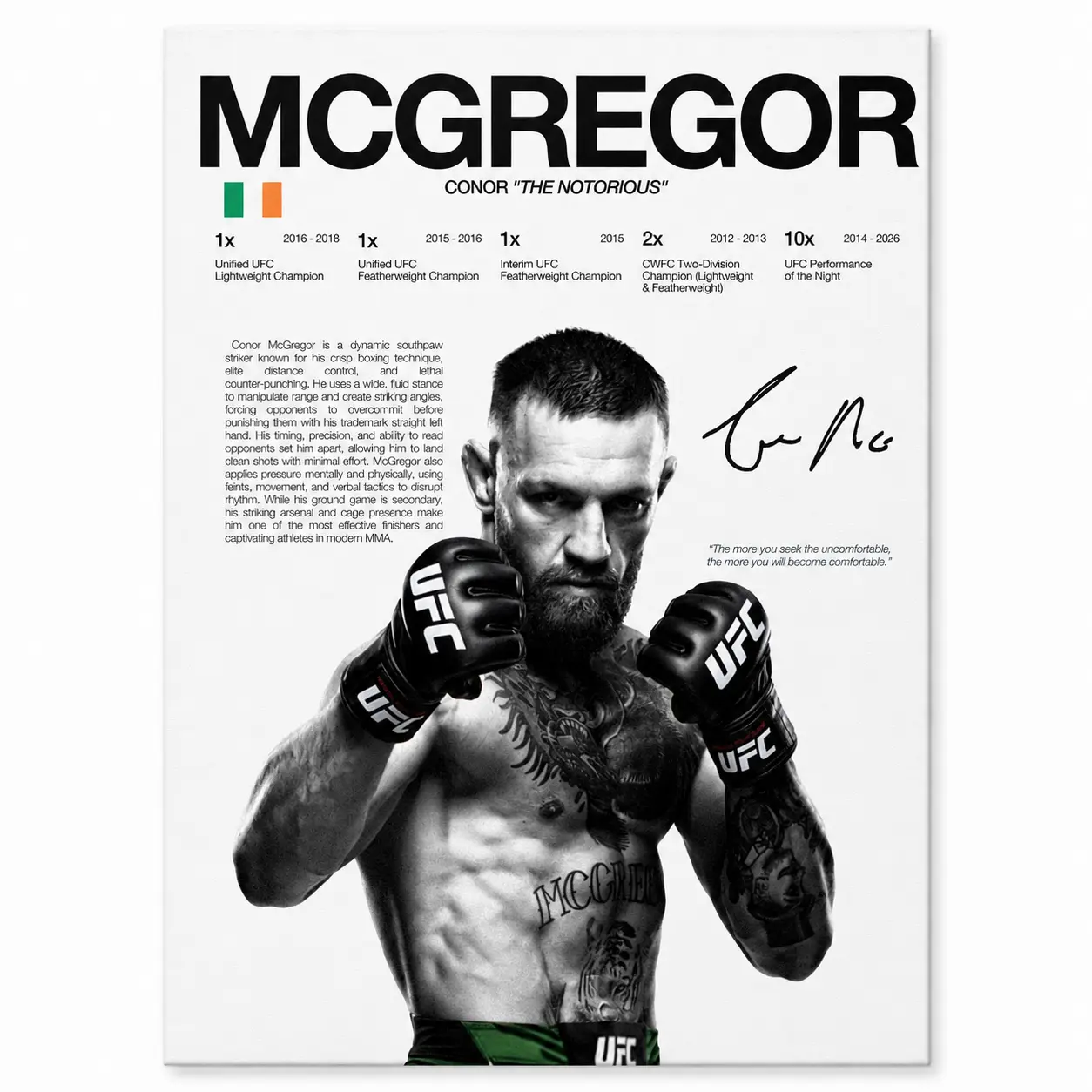 UFC Legends Canvas Poster Set - Hangable Sports MMA Fighters Wall Art with McGregor, Diaz, Topuria, Holloway, Poirier, Pereira, Jones, St-Pierre, Oliveira, Ilium - Home Decor for Gym, Man Cave