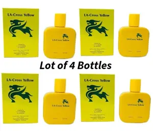 LA-Cross Yellow Men's Cologne 4 Bottle Pack
