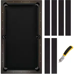 Pool Table Felt Cloth Billiard Cloth with 6 Pcs Cloth Strips and Staple Remover Pool Table Felt Replacement Kit Parts