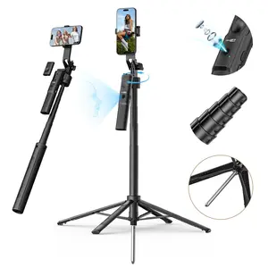 70'' Auto Face Tracking Tripod for iPhone, 360°Rotation Smartphone Tripod with Remote Control Selfie Stick for Android, Anti-Slip Phone Holder for Vlogging/Video Recording(R01)