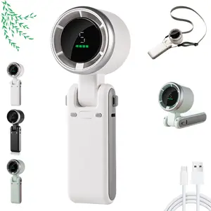 Portable Handheld Turbo Fan - 5 gear wind, jet engine fan, folding turbine fan with air turbo tech cooling for Outdoor Activities, Travel, Working (Black)