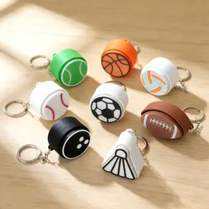 Fidget Ball Clicker Keychain, 3D Printed Stress Relief Toy, Sports Party Favor for Kids & Adults