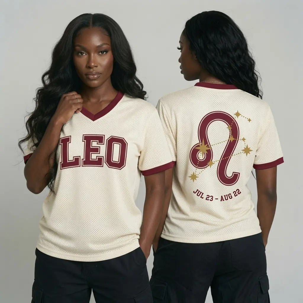 Unisex Zodiac Soccer Jersey Shirt V-Neck Athletic Star Sign Tee Retro Varsity Constellation Graphic Top Birthday Gift for Men and Women All 12 Signs Aries Taurus Gemini Cancer Leo Virgo Libra Scorpio