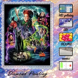 DIY 5D Flocked Fabric Diamond Painting Kit, AB Drills, Fairy Dust Drills, Crystal Drills, Wizard, Cat, Lightning, Diamond Embroidery, Special Craft Diamond Art Kit, Wall Decoration, Gift for Family, Lovers, Friends