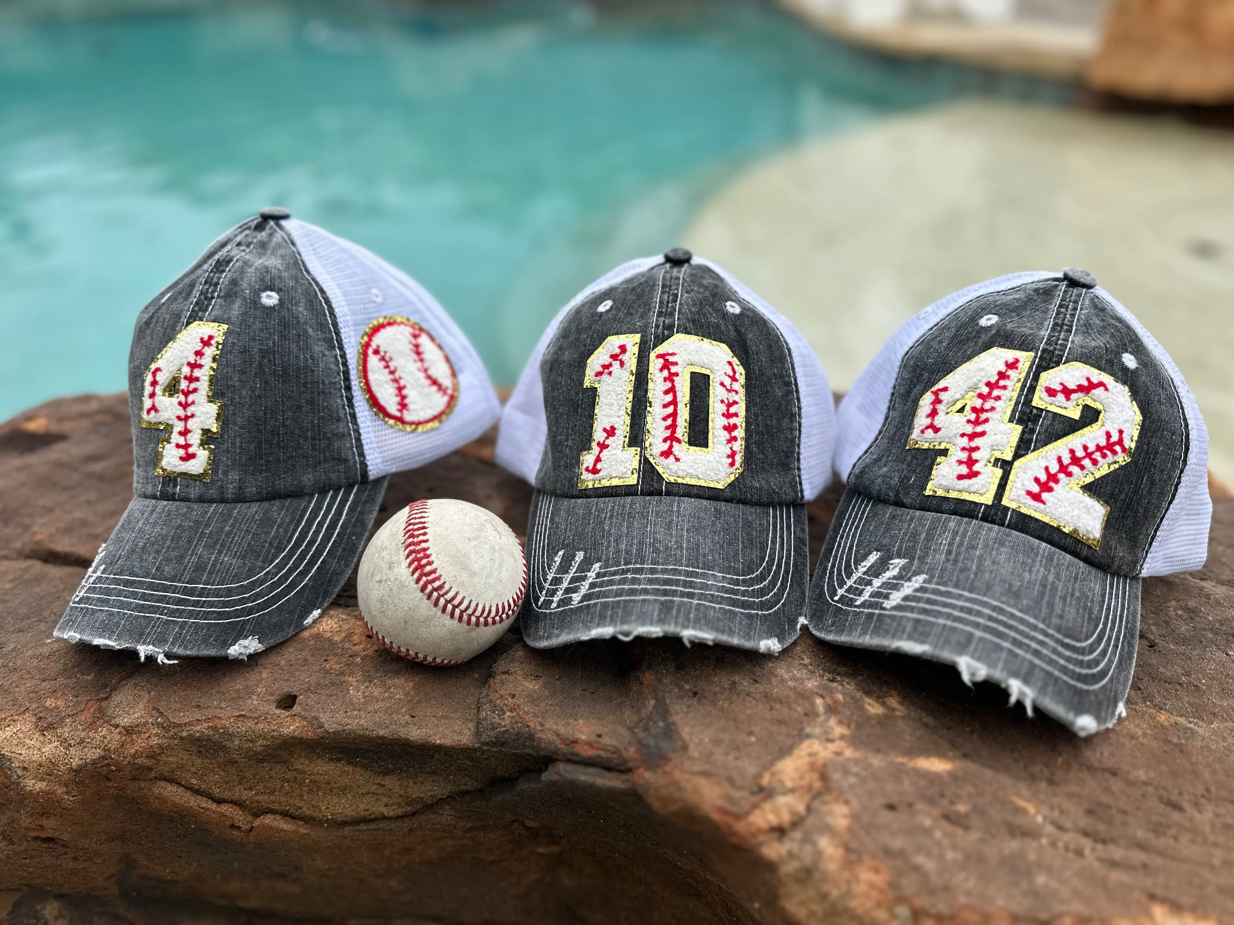Custom Number Baseball Hats - Customizable Baseball Hat with Unique Number Design