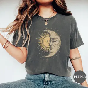 Comfort Colors Vintage Boho Spiritual Sun T-Shirt, Cute Bohemian Tee, Celestial Hippie Clothing, Hippy Clothes, Chic Style, Floral Outfit