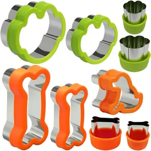 Cookie  Set, 9 count - , Paw Print, Puppy Shape Cookie Mold, Stainless Steel   Biscuit Cutters with Plastic Cover, Assorted Sizes