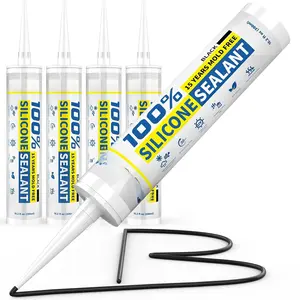 Black  Caulk & Sealant,    Caulking,  Sealant Caulking for Kitchen, Bathroom, RV, Interior & Exterior Use, Shrink & Crack Proof, 10.2 FL. OZ/300ML, 4 Pack