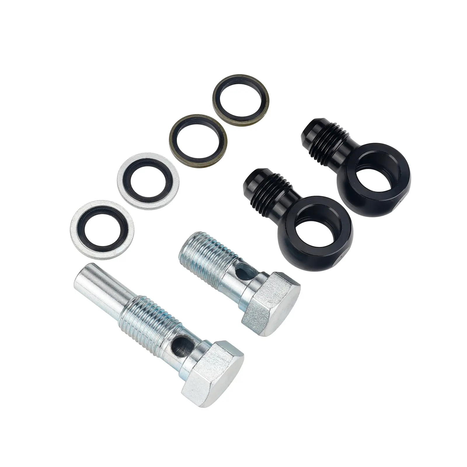3MIRRORS -6AN Flare to 1/4" NPSM Transmission Adapter Fittings (2 Sets, Includes Washers), Adapter Type: -6AN Flare to 1/4" NPSM, Compatible with 4L80E GM Transmission, GM Trucks, Chevrolet GMC C1500/2500/3500 Silverado Sierra