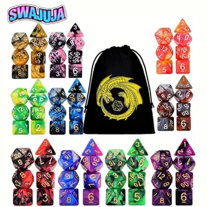 70-Piece Polyhedral Dice Set for Dungeons & Dragons Rpg Game, Includes D20 D12 D8 D6 D4 and Two D10 Dice, Comes with Carrying Bag, Dice Bulk
