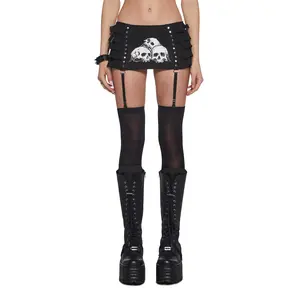 Skull Garter Mini Skirt