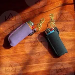 Handmade Kustom Leather Lighter Holder Keychain - Build Your Own - Multiple Colors Available