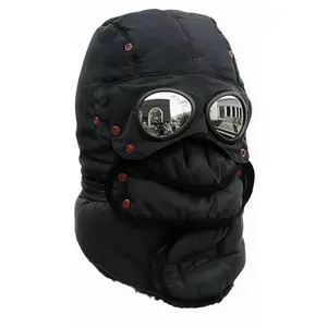 Winter Thermal Hat with Glasses Windproof Ski Mask Cap Fashion Warm Hat for Cycling and Outdoor Activities