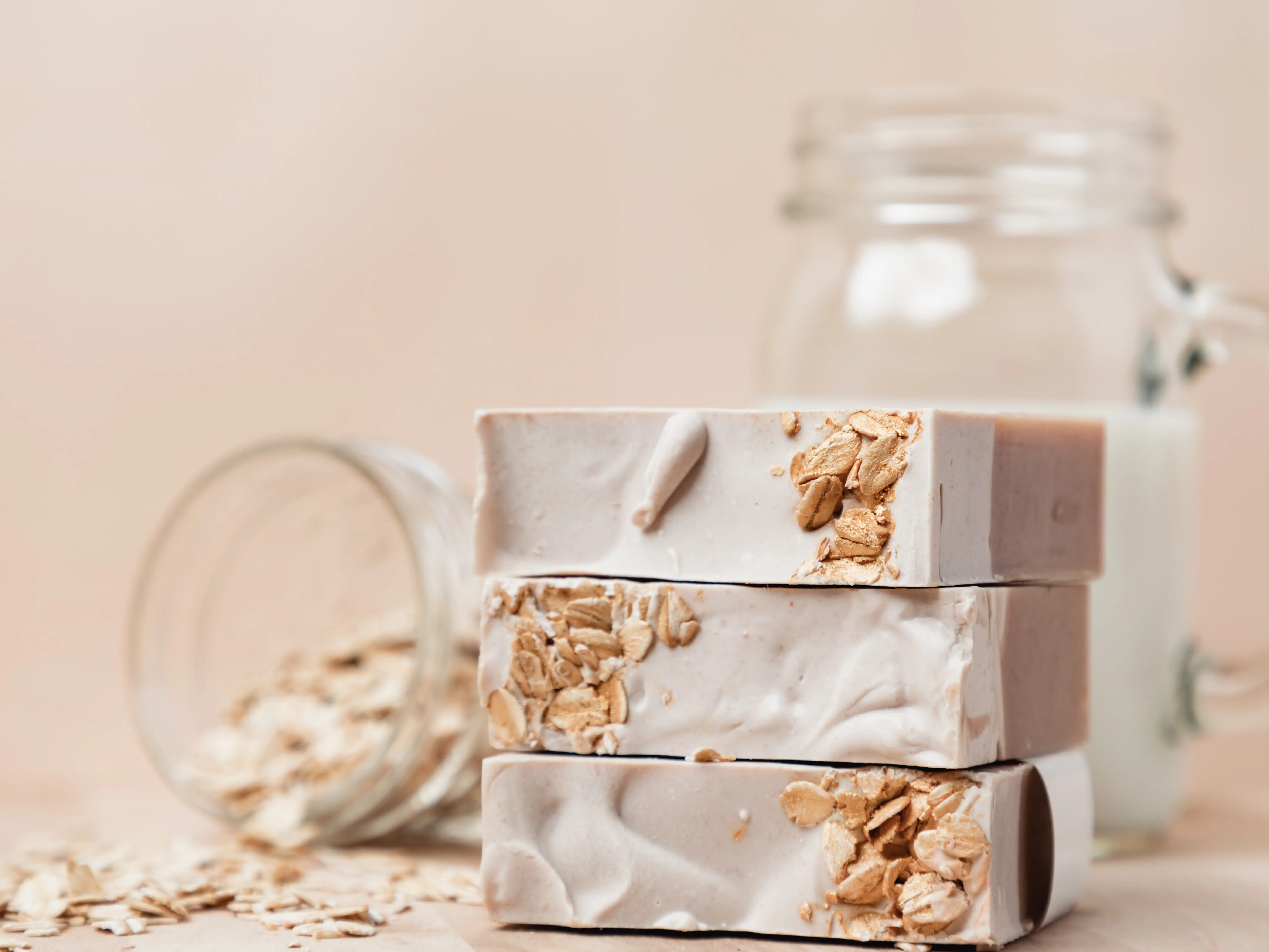 Goat's Milk Soap with Colloidal Oatmeal, Oatmeal, Milk & Honey Body Care Body Wash Cleansing Moisture Moisturizing Cocoa Butter Soaps By Lela