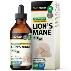 BioKrauter Lion's Mane Tincture Vegan High Absorption Premium Quality Supplement for Cognitive Health - US Healthcare & Fitness