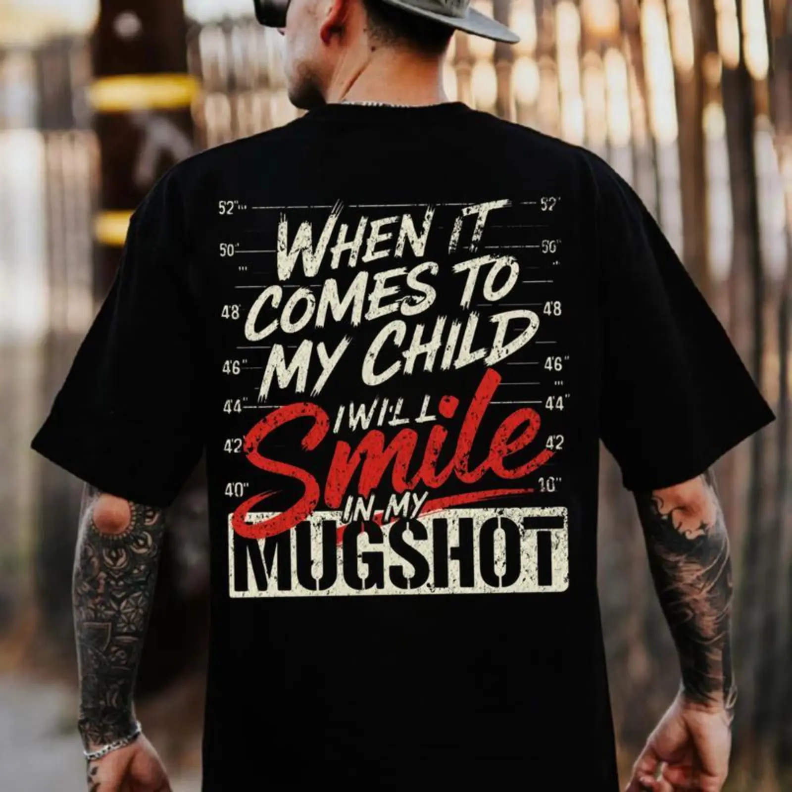 When It Comes To My Child I Will Smile In My Mugshot Shirt-Ver2,  Menswear, Tops,Gift for Husband,  Unisex, Fabric, Streetwear