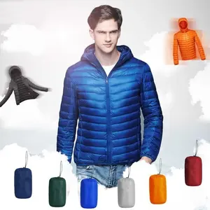 Men's Lightweight Water-Resistant Packable Hooded Puffer Jacket