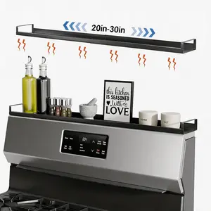 Over Stove Shelf Organizer | 4X Strong Magnets, 30" Max Expandable | Zero Installation Backsplash Storage | Ideal Gift for Home Cooks