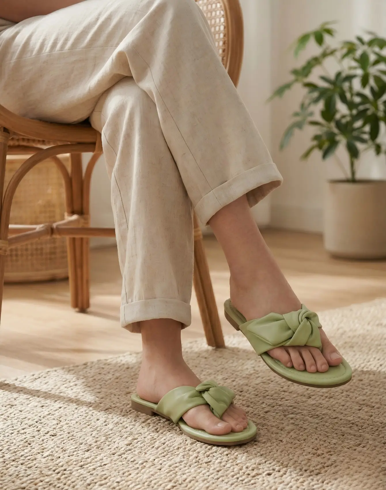 Women's Comfortable Flat Sandals: These sandals feature a simple toe-strap design and soft PU surface, offering comfort and style. Perfect for casual summer walks, they provide a relaxed fit with easy slip-on wear