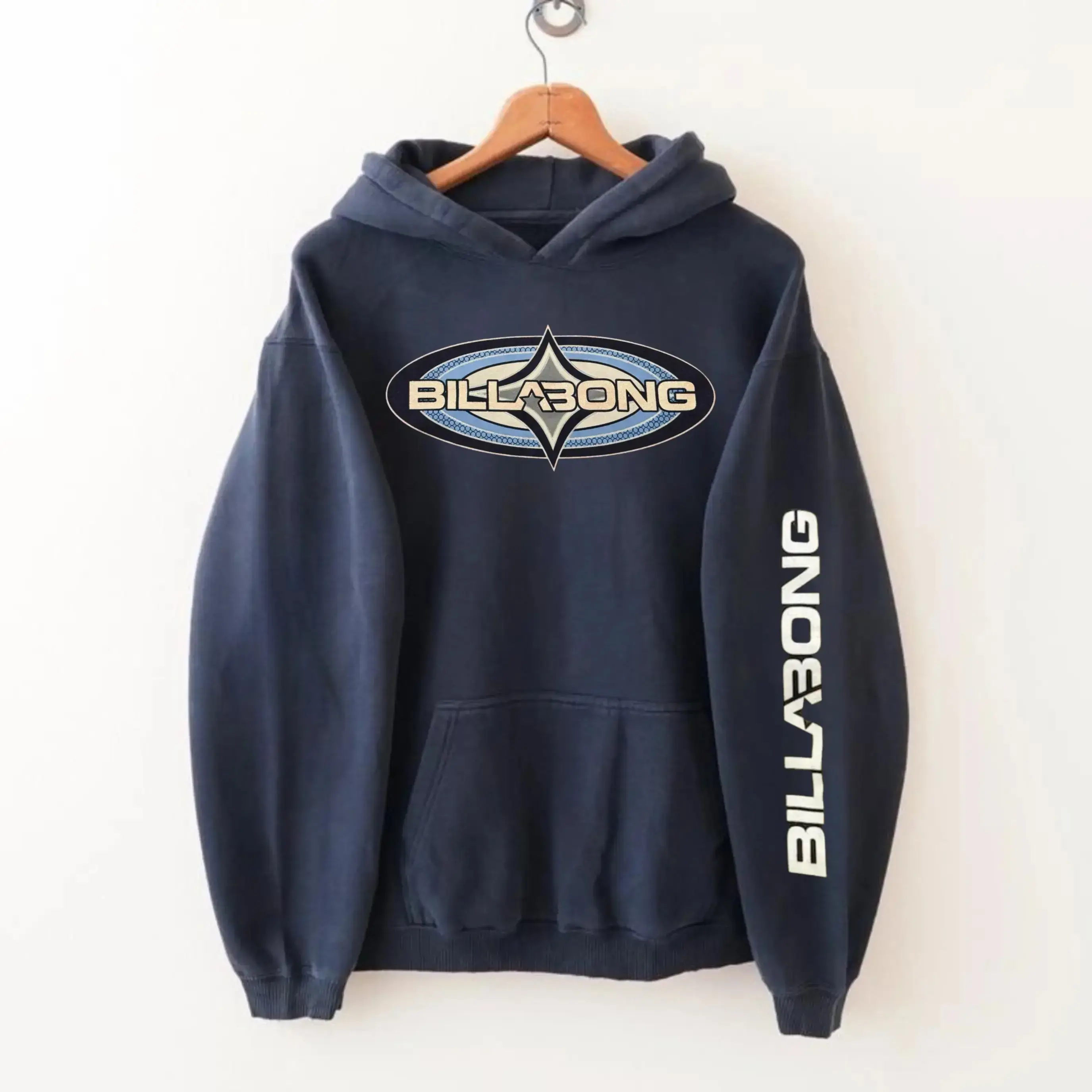 Y2K Billabong Surfboard Print Hoodie for Men Women, Retro Beach Style Pullover, High Quality Cotton Hoodie, Comfortable Everyday Surfwear, Trendy Coastal Fashion