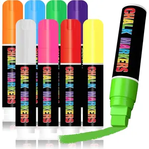 Chalk Markers - 8 Pack  Tip, 15mm, Liquid Chalk, Window Markers, Erasable, Washable
