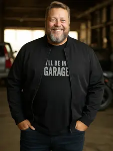 Plus Size Men's Lightweight Summer Bomber Jacket, Full Zipper Outdoor Windbreaker with Pockets, Spring & Fall Multi-Functional Casual Coat