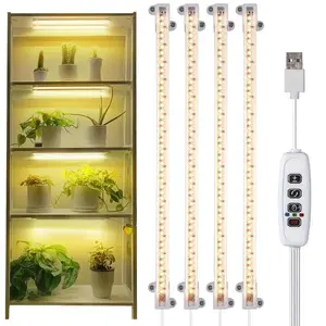 Plant Growth Light LED Indoor Plant Lamp Full Spectrum Desk Grow Light with Auto Timer 4 Adjustable Brightness Levels Height Adjustable Growing Led