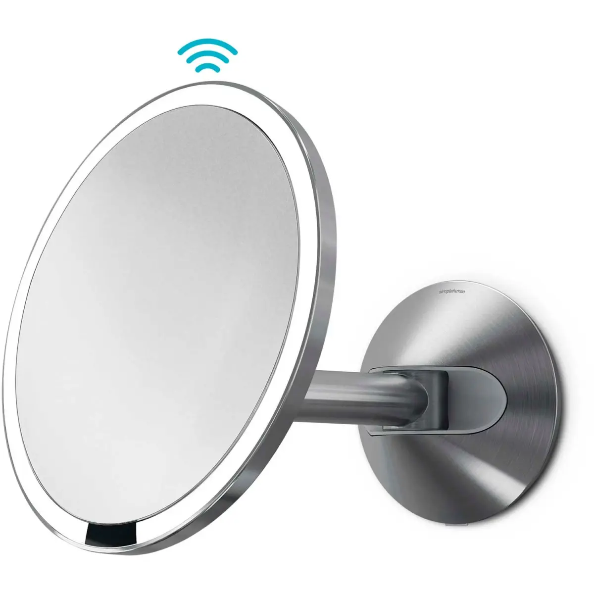 Simplehuman Hard-Wired Automatic Sensor-Lighted Glass Stainless Steel Wall Mount Bathroom Vanity Mirror - 13.75" W, 9" H, 3" D, Natural Sunlit, Standard Junction Boxes Compatible, No Non-Standard Boxes, Bath Decor, Model ST3003 (640862)