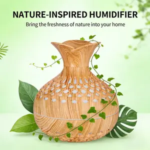 Elegant Wooden Aromatherapy Diffuser with 7-Color LED Ambient Lighting & 2 Mist Modes - USB-Powered Compact Design for Home, Office, Car - Perfect Valentine's Day & New Year Gift, Decorative Humidifier, Scent Diffuser, Office Air Quality, Modern Desk Acce