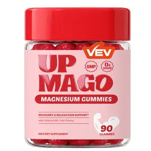VEV UPMAGO Magnesium Complex Gummies with Tart Cherry & Vitamin B6 – Taurate, Malate, Bisglycinate – 90ct, Zero Sugar Edible Dietary Supplement Chewable Supplement
