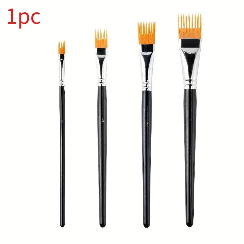 Vibrant Yellow Nylon Bristle Watercolor & Acrylic Brushes with Brass Ferrule - Ergonomic Black Gourd-Shaped Handle, Available in Multiple Sizes for Artists' Variety of Painting Techniques, Painting Accessories