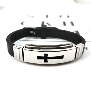 Edgy Cross Silicone Bracelet