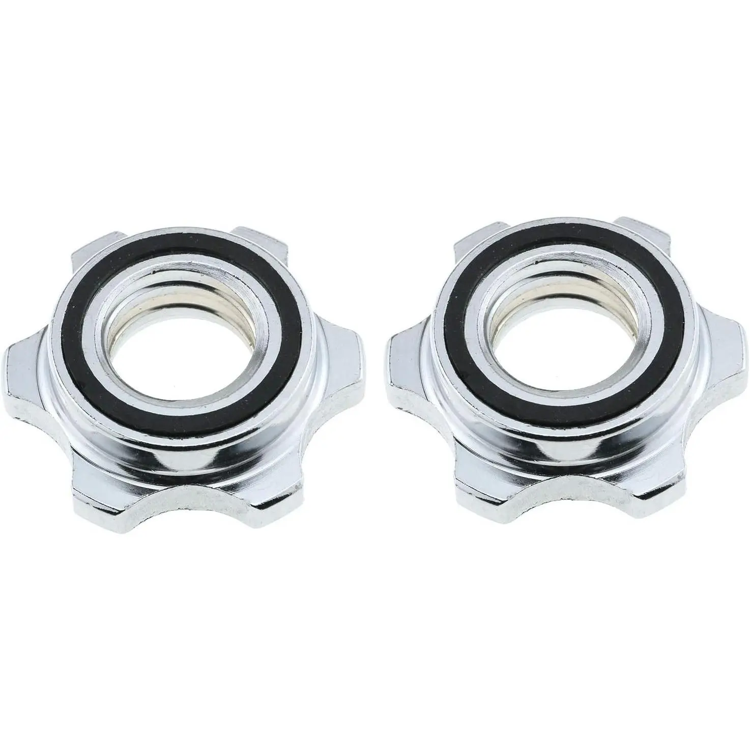 E-outstanding 2PCS Metal Hex Nut Spin Lock Collars, 1-Inch/25mm Set Pack for All Standard Weight Lifting Barbells or Dumbbell Bars, Good Replacement for Old or Damaged Hex Lock Nuts, Metal Nut