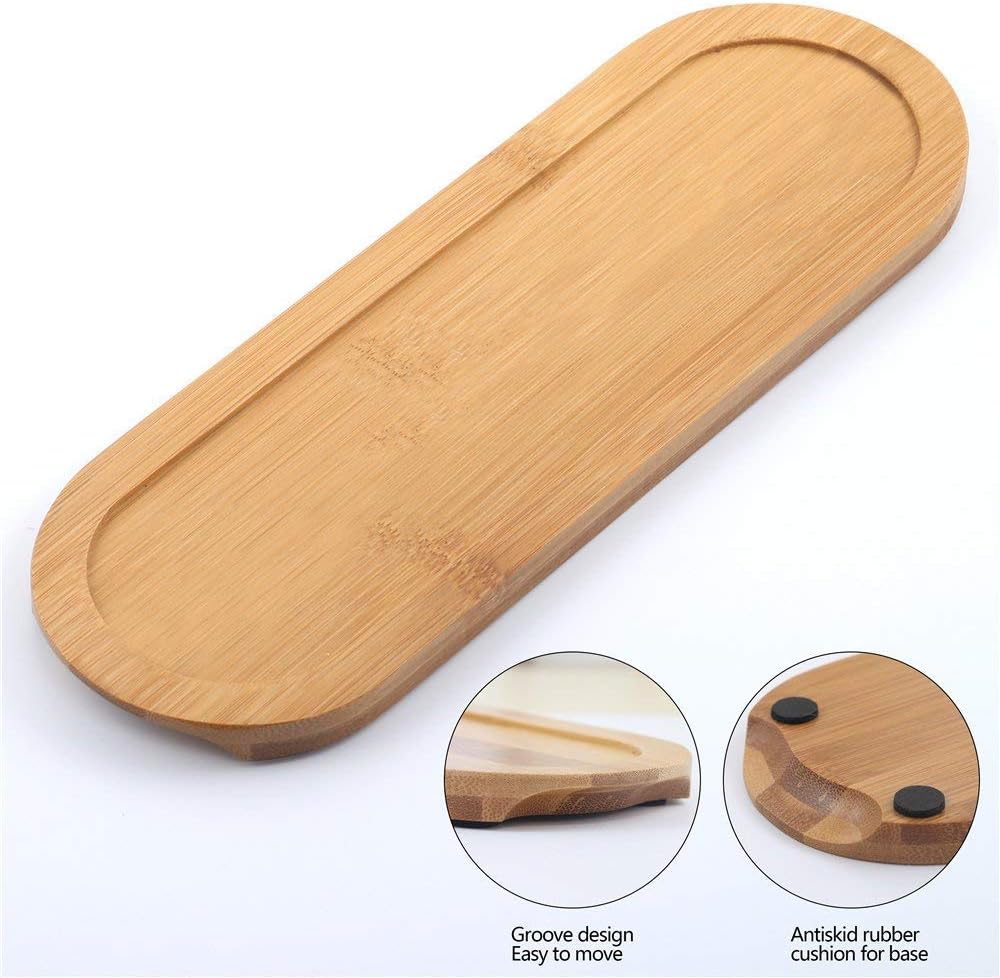 Modern Compact 170ml Porcelain Condiment Jar Set with Lids - Bamboo Cap Holder Spot, Ceramic Serving Spoon, Wooden Tray, Kitchen Decor Pottery Cruet for Home Kitchen Counter, White, Set of 3