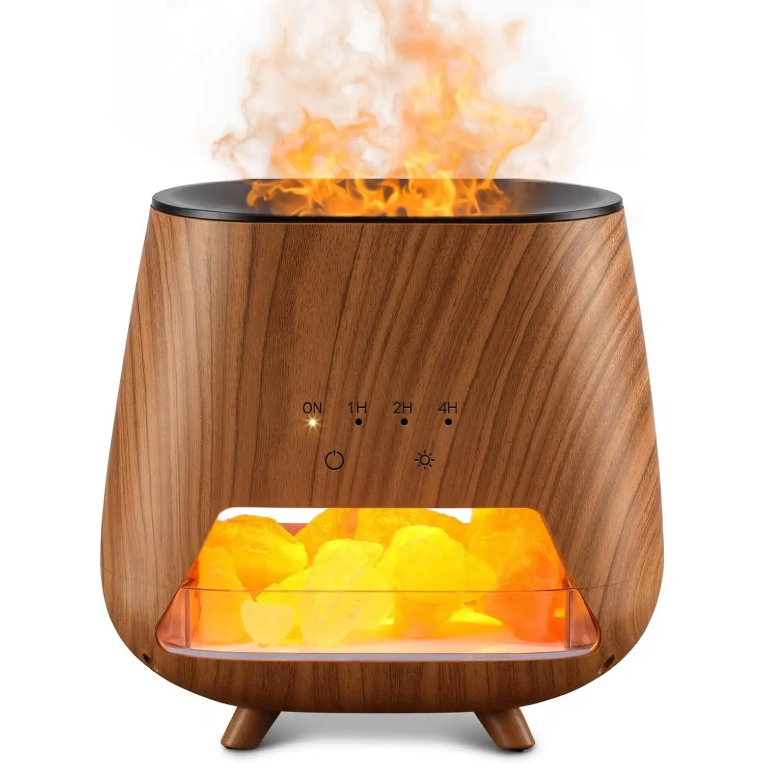 Baby-Safe 200ml Essential Oil Diffuser, Aromatherapy Diffuser with Himalayan Pink Salt Rock, Cool Mist Humidifier with Auto-Off Function & 9-Color LED Night Light for Bedroom, No, Home, 9 Colors Led Night Light