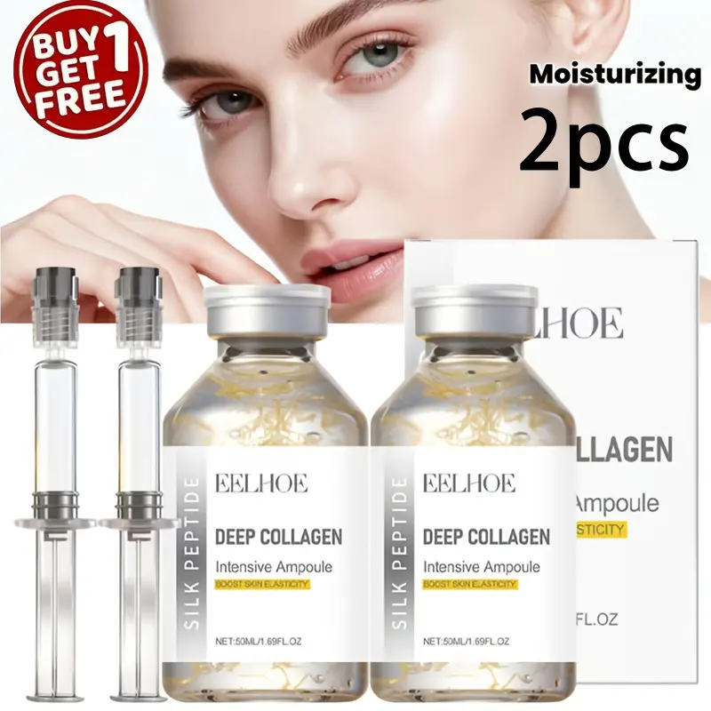 Two bottles of peptide facial firming essence ampoule, Active Peptides, Collagen peptide serum, 30 peptide compounds, Anti Aging Cosmetics, gently care facial contour, improve skin texture, make skin delicate, flexible, shiny, moisturize